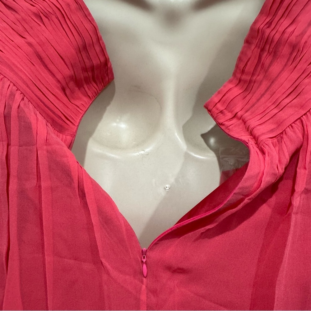 Donna Morgan‎ Silk Audrey Strapless Chiffon Gown Size 22W Color Honeysuckle - Picture 9 of 10